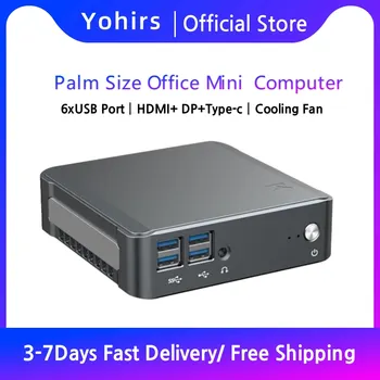Yohirs Mini Stalinį Kompiuterį, 8 Gen Procesorius Core i5 8265U i7 8565U Pentium Aukso 5405U Dual DDR4 Windows10 HD2.0 4K Biuro Kompiuterio