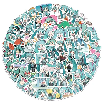 65pcs Hatsune Miku Lipdukas Mielas Lipdukas Pack Riedlentė Vertus Sąskaitą Lipdukas Anime Lipdukai Vaikams Nešiojamas Odos Žaislai Mergaitėms