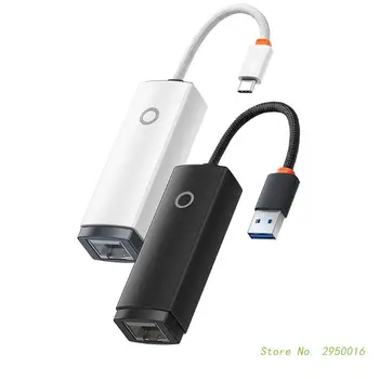 USB C/USB A į Ethernet Adapteris Gigabit ethernet USB C Adapteris Nešiojamas 1000/100Mbps USB, RJ45 Tinklo plokštė Skaičiuoklė
