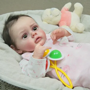 20inch Jau Baigė Tapybos Reborn Baby Doll Chloe Naujagimio Dydžio 3D Odos Vertus, Išsami 3D Odos Matomas Venų Mergaitėms