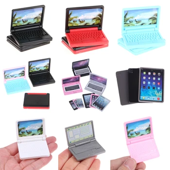 Lėlių Mini Laptop Tablet Išmaniųjų Telefonų Arenoje kompiuterinio Imitavimo Žaislai, Miniatiūriniai Baldai 