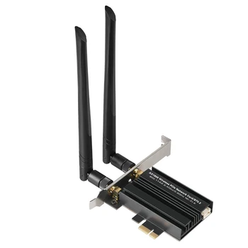 AX3000 Gigabit Tri-Band Wifi6e Tinklo plokštė MT7921 PCIE Tinklo plokštė Bluetooth5.2 Belaidžio Ryšio Adapteris Juoda